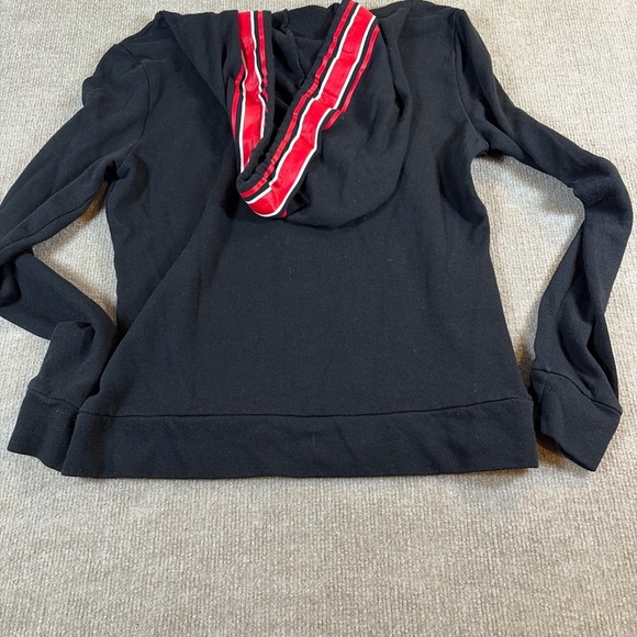 PINK Victoria's Secret Black Hoodie with Red Stripes 1291 Texas tech - Picture 4 of 4